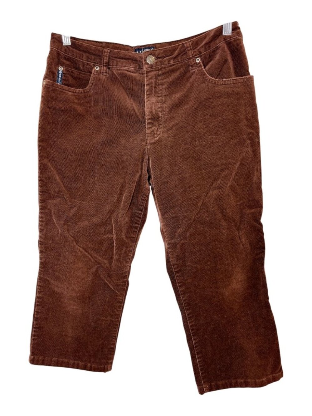 Vintage Y2K AJ Armani Jeans Brown Corduroy Capri Pants Size 32